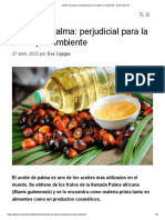 Aceite de Palma ¿ Perjudicial para La Salud y El Ambiente?