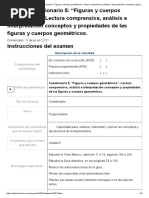 Examen - (AAB02) Cuestionario 5 - "Figuras y Cuerpos Geométricos". Lectura Comprensiva, Análisis e Interpretación Conceptos y Propiedades de Las Figuras y Cuerpos Geométricos