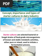 Concept Importance and Types of Starter Cultures in Dairy Industry