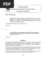 Accord D'Entreprise Portant Sur Le Teletravail Et Le Travail Nomade Au Sein de L'Epf Normandie