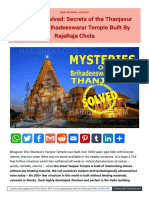 Haribhakt Com Secrets of The Tanjore Thanjavur Big Temple Bu