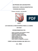 Las Causas de La Crisis Económica en El Perú, Previa A La Guerra Del Pacífico