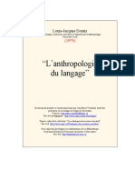 Anthropologie Du Langage