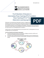 TEIP7319 - TE307 Observation Learning Log