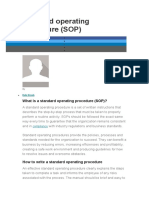 What Is A Standard Operating Procedure (SOP) ?