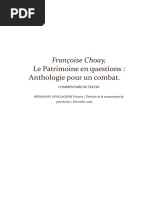 Commentaire de Texte Choay Le Patrimoine