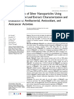 Phytosynthesis of Silver Nanoparticles Using Evaluation of Antibacterial, Antioxidant, and Anticancer Activities