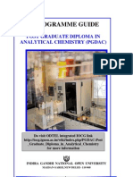 Programme Guide: Post Graduate Diploma in Analytical Chemistry (Pgdac)