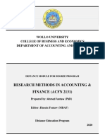 Lecturenote Research Methods in Accounting and Finance Module