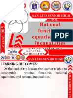 Rational Functions, Equations and Inequalities