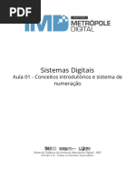 01 Conceitos Introdutorios e Sistema de Numeracao SISTEMAS DIGITAIS IMD