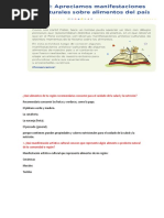 Qué Alimentos de Tu Región Recomendarías Consumir para El Cuidado de La Salud y La Nutrición