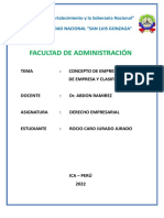 Tarea Concepto Elementos y Clasficacion de Una Empresa Derecho Empresarial