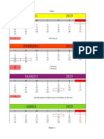 Calendario 4 Mesesx Hoja