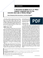 Reply To The Discussion by Bakht Et Al. On "Fibre-Reinforced Polymer Composite Bars For The Concrete Deck Slab of Wotton Bridge"