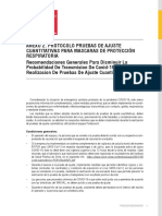 Protocolo Pruebas de Ajuste Cuantitativas para Mascaras de Protección Respiratoria.