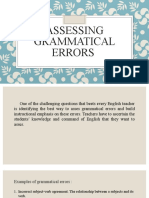 Assessing Grammatical Errors