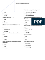 Greetings and Introductions Exercises