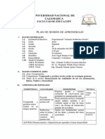 Universidad Nacional de Cajamarca: Plan de Sesión de Aprendizaje