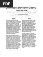 La Influencia de Los Padres de Familia en El Testimonio Rendido Por El Menor de Edad en Situacion de Victima Del Delito de Acoso Sexual