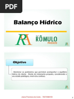 Balanço Hídrico: Objetivo