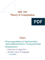 MTL 783 Church Turing Thesis