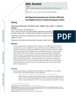 Validation of The Self Reporting Questionnaire 20-Item (SRQ-20) For Use in A Low - Middle-Income Country Emergency Centre Settings