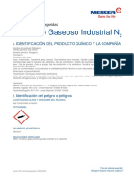 Fichas de Datos de Seguridad Nitrogeno Gaseoso Industrial