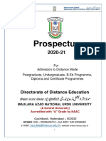 DDE MANUU Prospectus 2020-21