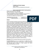 EFL Teachers' Strategies To Accommodate Students' Learning Styles in Distance Learning and Their Challenges