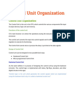 Control Unit Organization