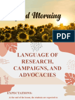 2nd QTR Eng10 Week 1 Quarter Language Research Campaigns and Advocacies