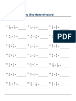 Adding Fractions With Like Denominators