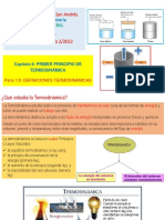 Cap 6 Primer Principio de Termodinámica. Parte 1 Definiciones Termodinámicas