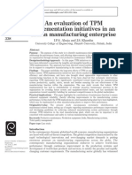 An Evaluation of TPM Implementation Initiatives in An Indian Manufacturing Enterprise