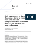 Agir Enseignant Et Dynamique Du Groupe Dans La Classe - Vers Une Mise en Complém