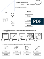 Evaluación CIENCIAS - Tipos de Materiales