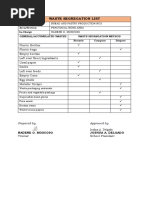 TM1 - Waste Segregation List