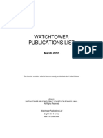 Watchtower Publications List: March 2012