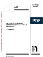 39-2003. Calzado de Seguridad Requisitos