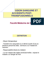 TRANSFUSION SANGUINE Et ACCIDENT