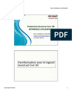 Interface Utilisateur Autocad Civil 3D