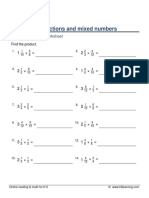 Grade 5 Multiply Fraction Mixed Number B