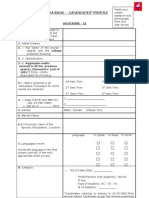 Annexure - II - Candidate's Profile