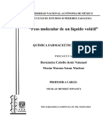 Informe de - Peso Molecular de Un Líquido Volátil