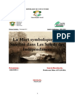 EXPOSE Sur Le Symbolisme de La Mort Dans Les Soleil Des Independances