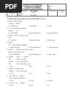 Soal Sas BHS Inggris KLS 1 SDN Plosogeneng 2