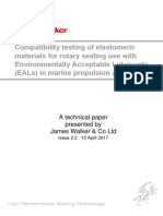 Compatibility Testing of Elastomeric Materials For Rotary Sealing Use With Environmentally Acceptable Lubricants (EALs) in Marine Propulsion Applications