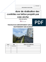 Procédure de Réalisation Des Contrôles Sur Béton Projeté Par Voie Sèche