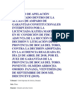 Recurso de Apelación Presentado Dentro de La Acción de Amparo de Garantías Constitucionales Interpuesto Por La Licenciada Kathia Martínez